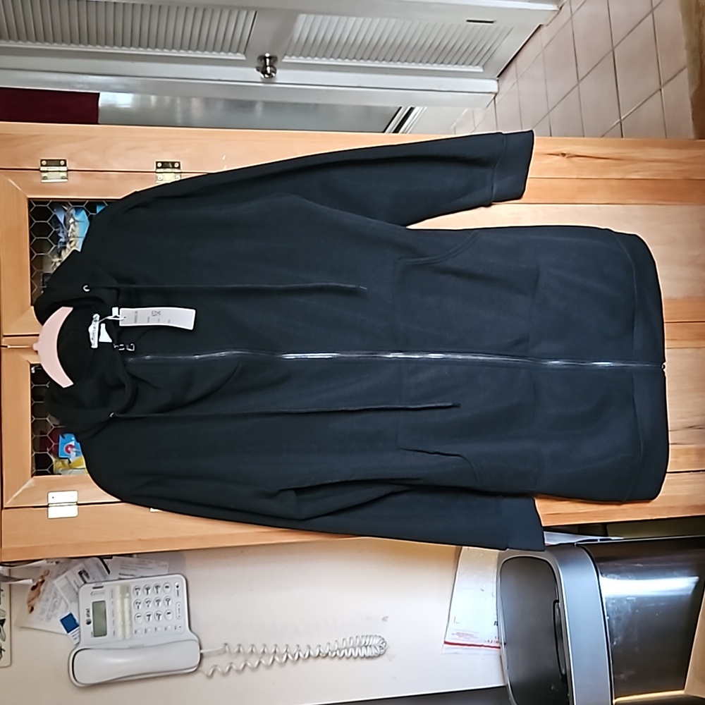 NWT 1XL Z AVENUE USA Long Black Zip-Up Sweatshirt Zipper